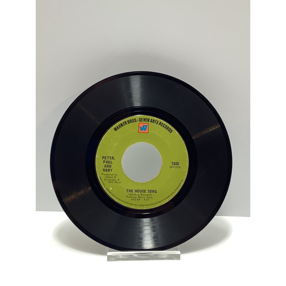 Peter Paul & Mary Leaving on a Jet Plane 7" Single 1969 Warner Bros Folk 45 7340